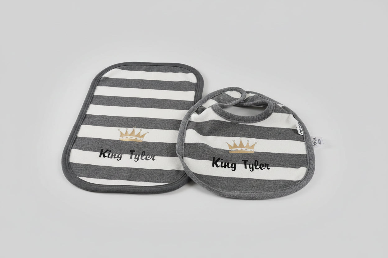 ๐ผ Personalized Baby Bib & Burp Cloth Set