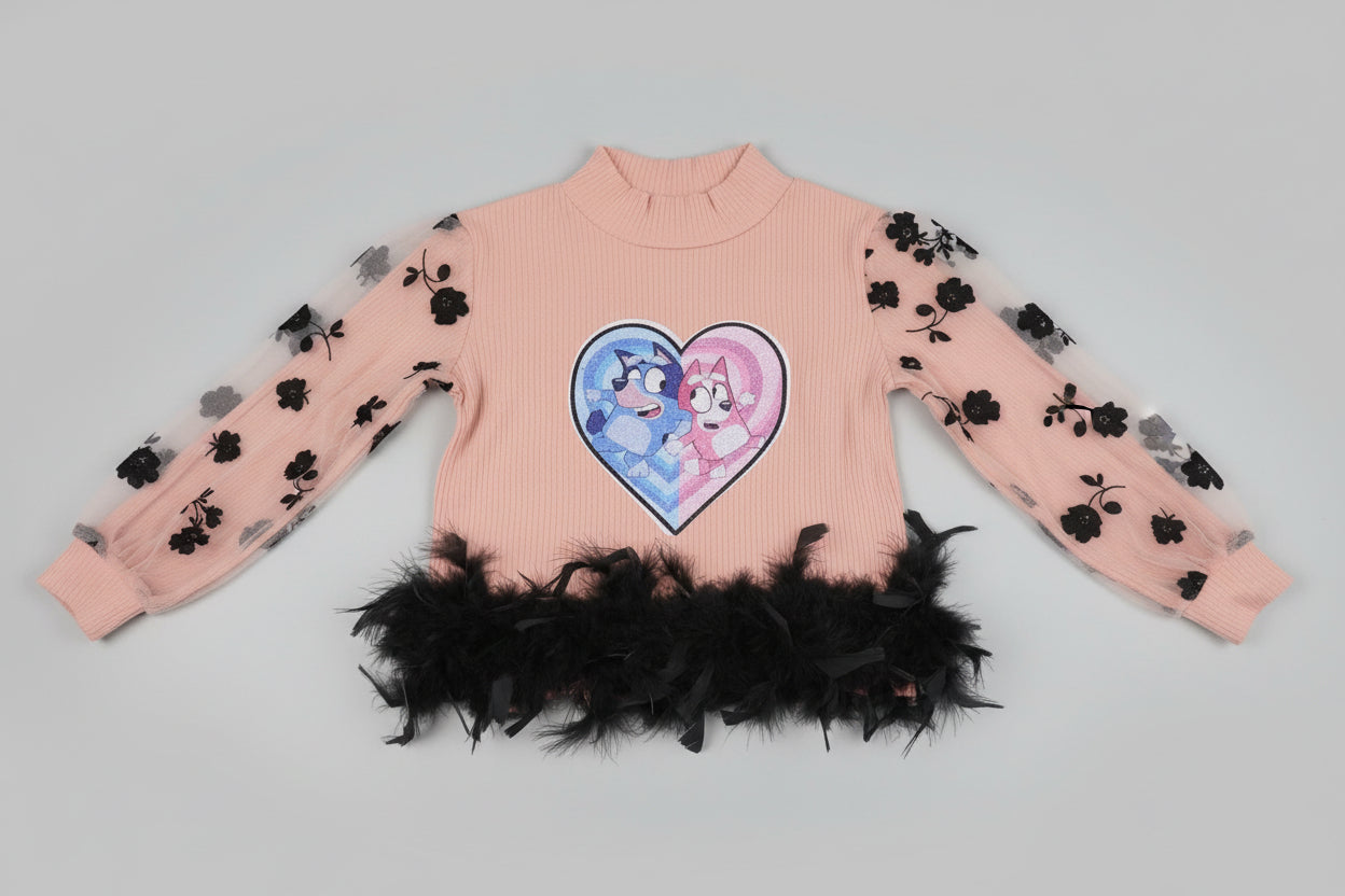 Custom Character Kids Outfit | Personalized Girls Denim & Top Set | Handmade by Simply Curtsy Creations LLC