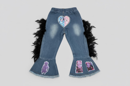 Custom Character Kids Outfit | Personalized Girls Denim & Top Set | Handmade by Simply Curtsy Creations LLC