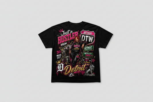 REP YOUR CITY- Just A Hustler From Detroit – Limited Edition Tee
