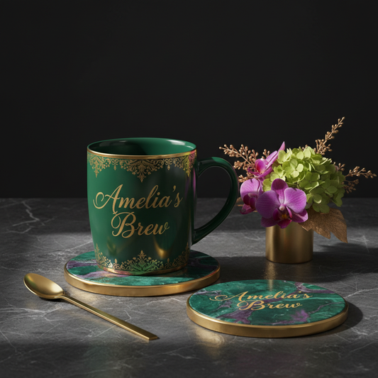 Classy Custom Mug & Coaster Set