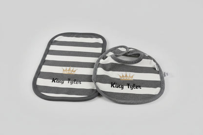 🍼 Personalized Baby Bib & Burp Cloth Set